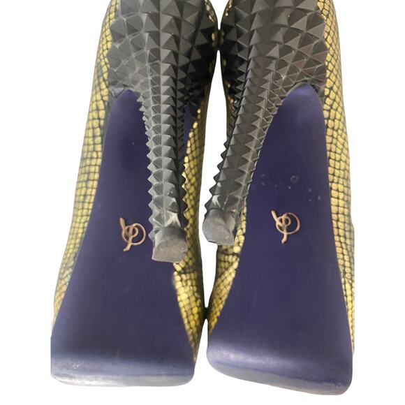 Rachel Roy Gold and Black Kimi Snakeskin Metallic Pumps Shoes Size 9.5 - Picture 9 of 11